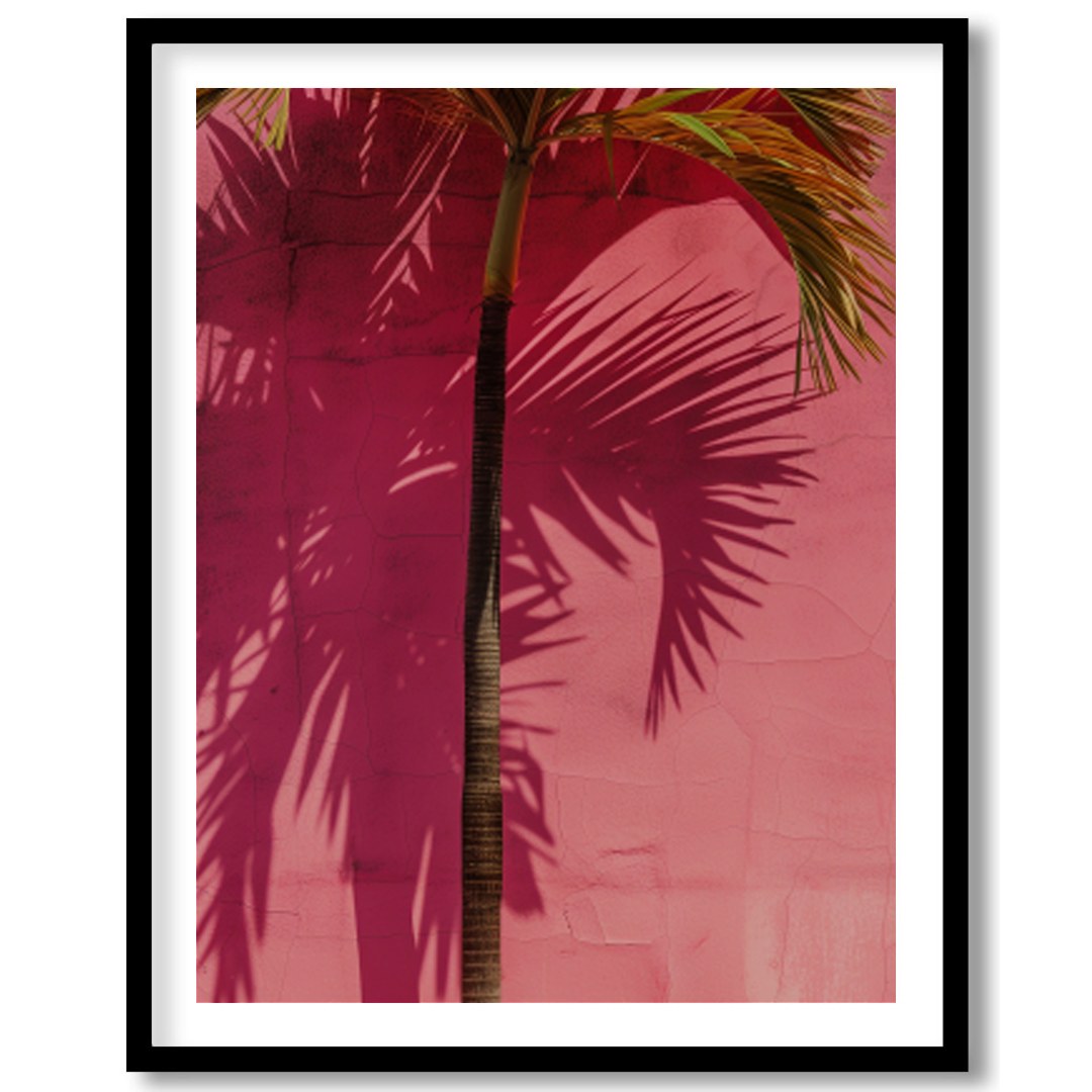 This vibrant artwork captures the essence of tropical serenity with a single palm tree casting its for bedroom