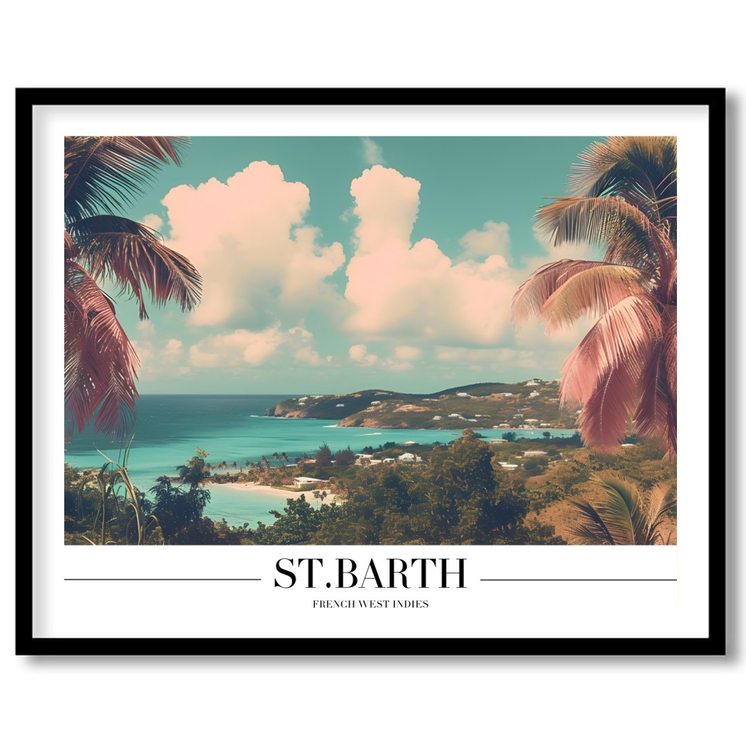 Experience the serene beauty of St. Barth with this captivating coastal view, where turquoise for abode