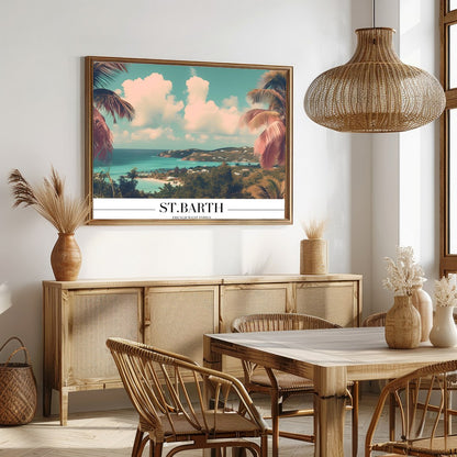 Experience the serene beauty of St. Barth with this captivating coastal view, where turquoise for Dining