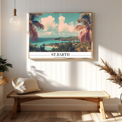 Experience the serene beauty of St. Barth with this captivating coastal view, where turquoise for Hallway