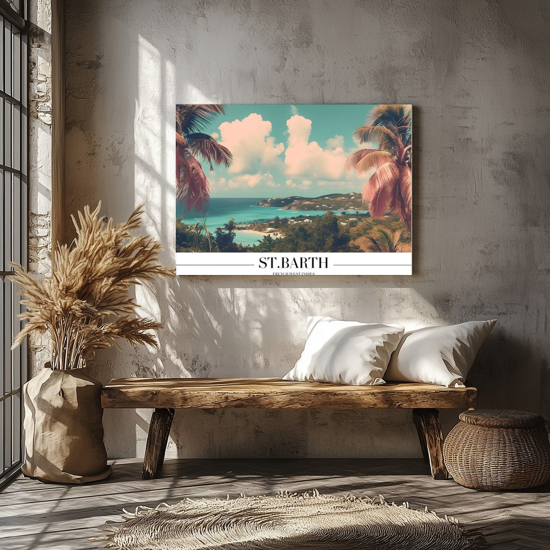 Experience the serene beauty of St. Barth with this captivating coastal view, where turquoise for Veranda