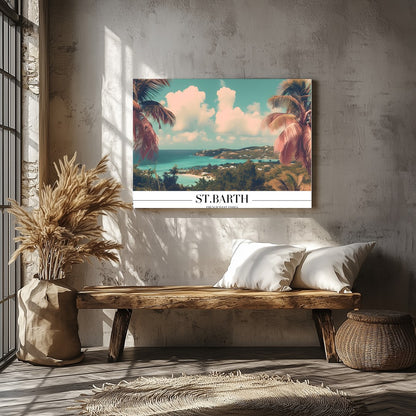 Experience the serene beauty of St. Barth with this captivating coastal view, where turquoise for Veranda