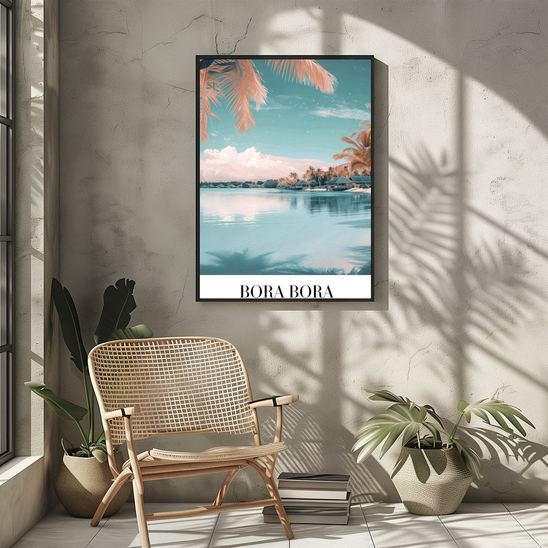Immerse yourself in the tranquil beauty of Bora Bora with this stunning wall art. Featuring a for Sitting Area