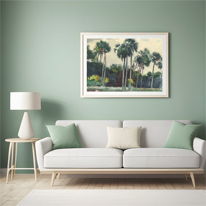 Immerse yourself in the tranquil allure of this watercolor masterpiece, capturing a serene grove of for Hall