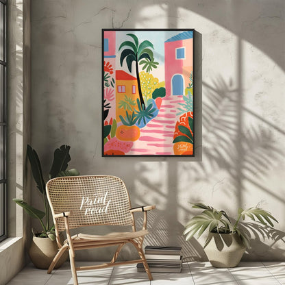 Tropical Town Bloom Painting available online at Paintroad showing architecture art and composition