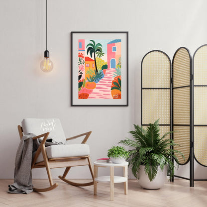 Tropical Town Bloom Painting available online at Paintroad showing architecture art and composition
