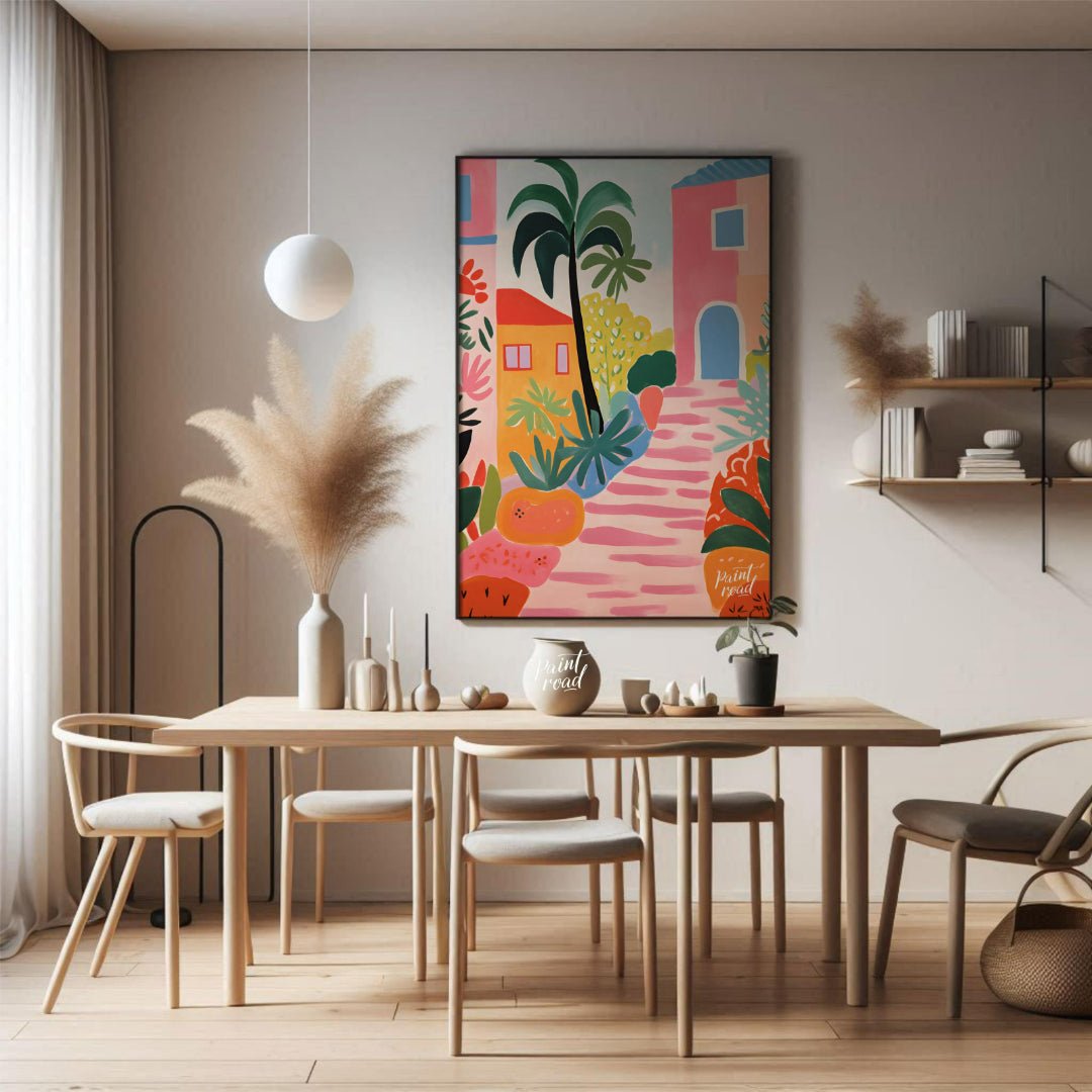Tropical Town Bloom Painting available online at Paintroad showing architecture art and composition