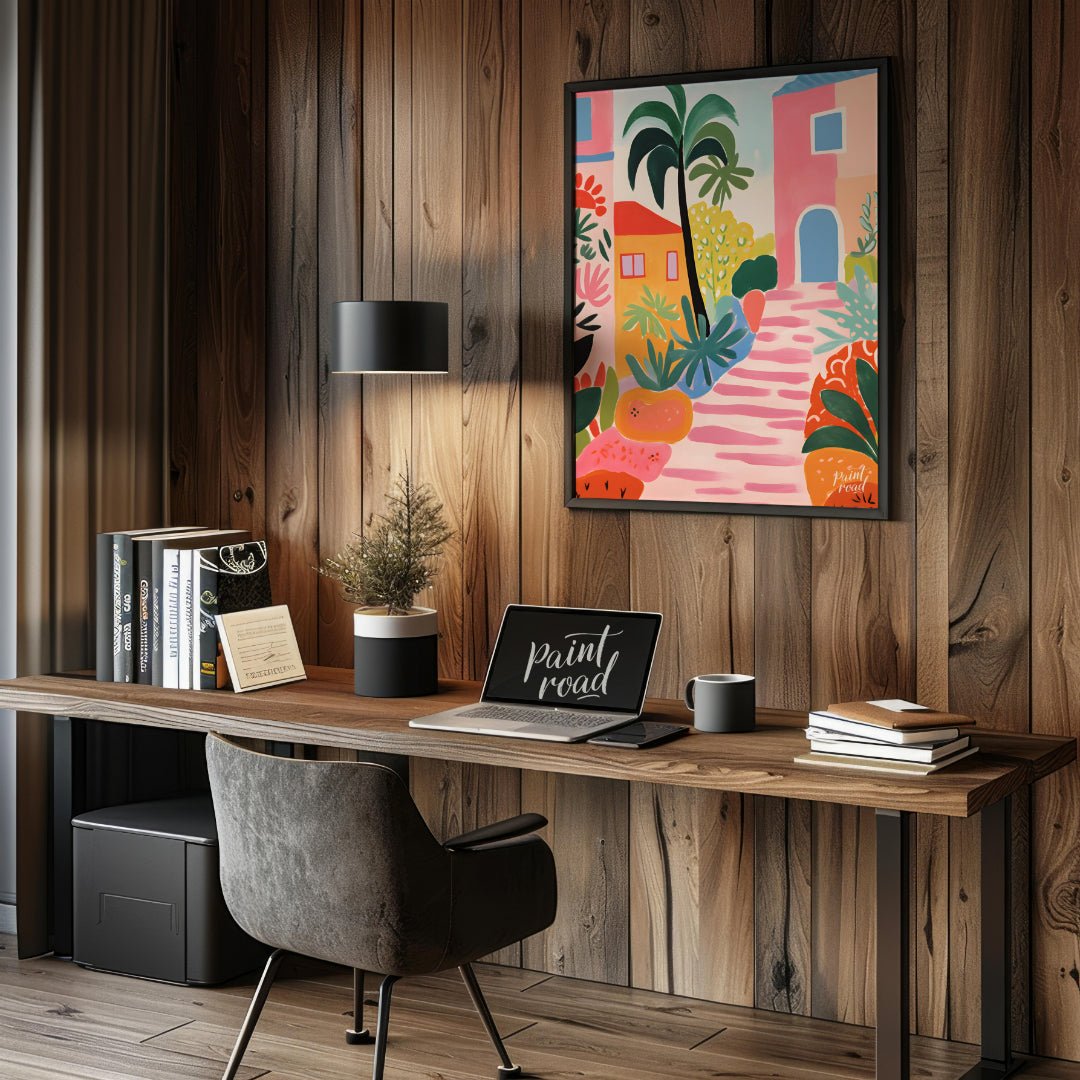 Tropical Town Bloom Painting available online at Paintroad showing architecture art and composition