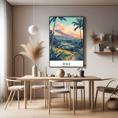 Embrace the lush allure of Bali with this stunning artwork, capturing verdant landscapes and serene for Dining