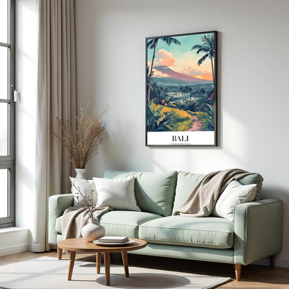 Embrace the lush allure of Bali with this stunning artwork, capturing verdant landscapes and serene for Hall