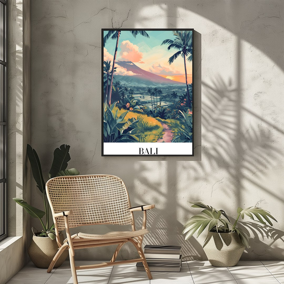 Embrace the lush allure of Bali with this stunning artwork, capturing verdant landscapes and serene for Sitting Area