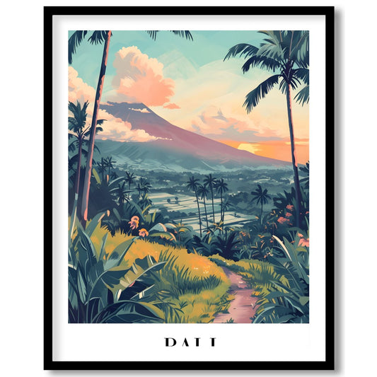 Embrace the lush allure of Bali with this stunning artwork, capturing verdant landscapes and serene for sweet-home