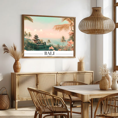 Immerse yourself in the serene beauty of Bali with this stunning wall art, showcasing tropical for Dining