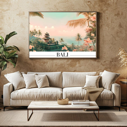 Immerse yourself in the serene beauty of Bali with this stunning wall art, showcasing tropical for Family Room