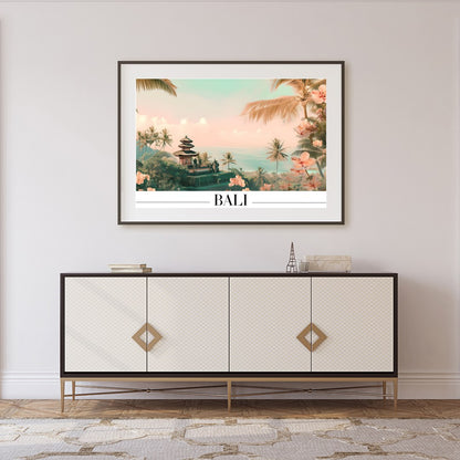 Immerse yourself in the serene beauty of Bali with this stunning wall art, showcasing tropical for Foyer