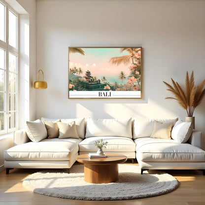 Immerse yourself in the serene beauty of Bali with this stunning wall art, showcasing tropical for Living Room