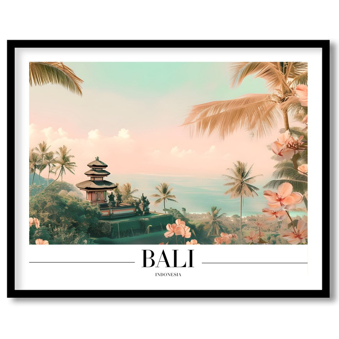 Immerse yourself in the serene beauty of Bali with this stunning wall art, showcasing tropical for living-space