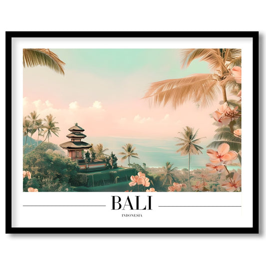 Immerse yourself in the serene beauty of Bali with this stunning wall art, showcasing tropical for living-space