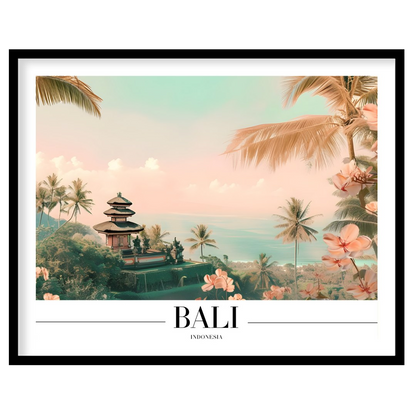 Immerse yourself in the serene beauty of Bali with this stunning wall art, showcasing tropical for living-space