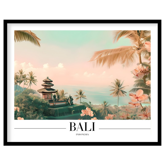 Immerse yourself in the serene beauty of Bali with this stunning wall art, showcasing tropical for living-space