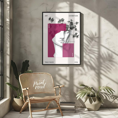 This sophisticated art print presents a striking and layered design, resembling a contemporary art … for outdoor