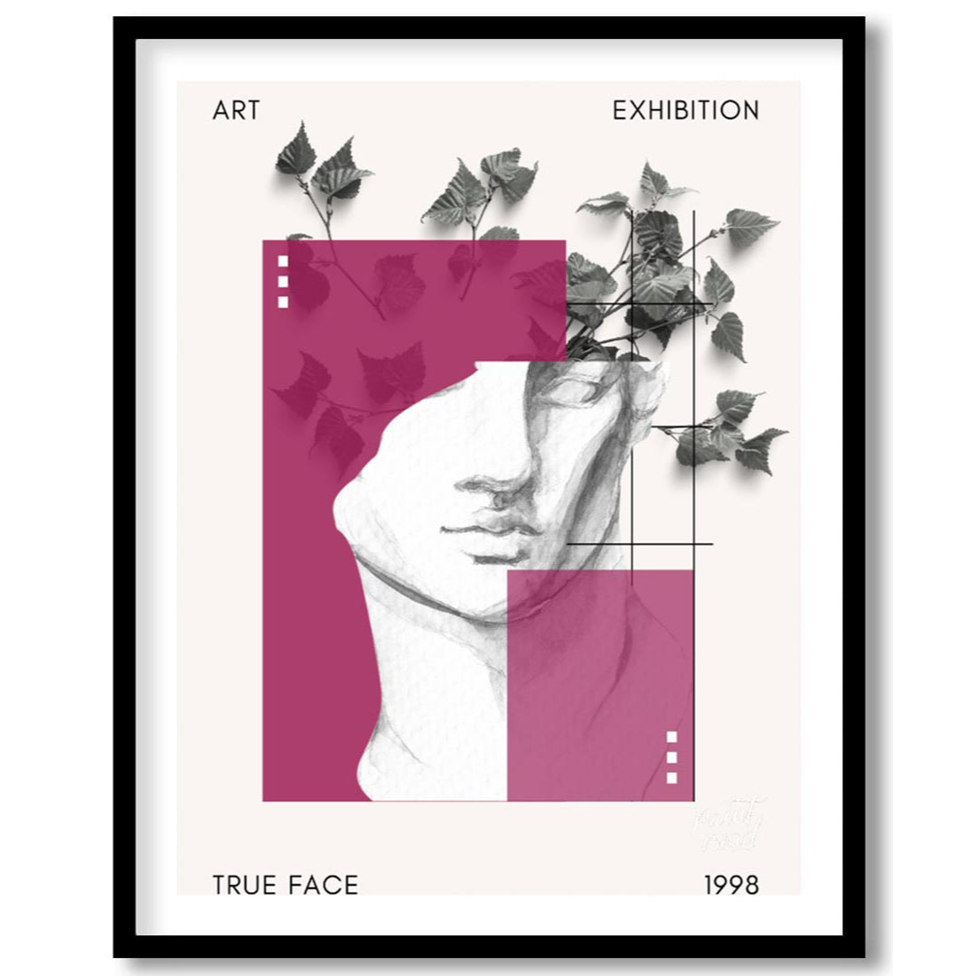 This sophisticated art print presents a striking and layered design, resembling a contemporary art … for place