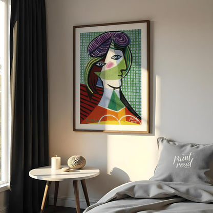 This vibrant and complex art print is Pablo Picasso’s “Tête de Femme” (Head of a Woman), a stunning… for bedroom