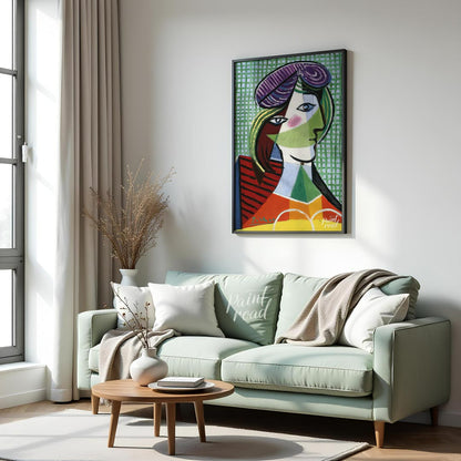 This vibrant and complex art print is Pablo Picasso’s “Tête de Femme” (Head of a Woman), a stunning… for living room