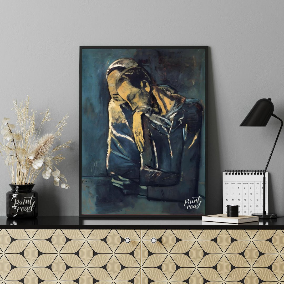 “Two Figures” by Pablo Picasso, painted in 1903 during his Blue Period, is a poignant and emotional… for office