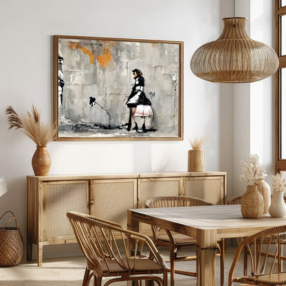 This captivating piece blends the raw essence of urban landscapes with a touch of human warmth. The for Dining