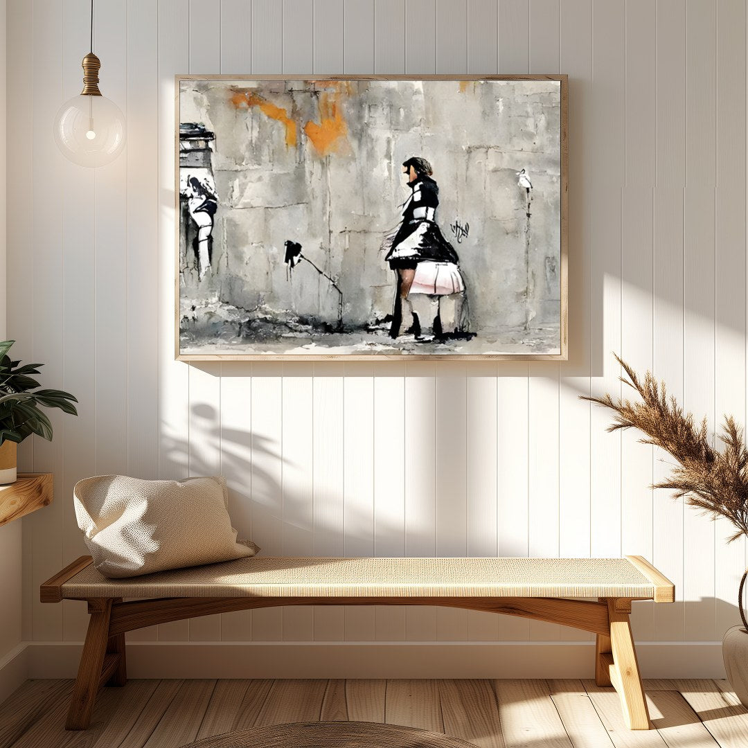 This captivating piece blends the raw essence of urban landscapes with a touch of human warmth. The for Hallway