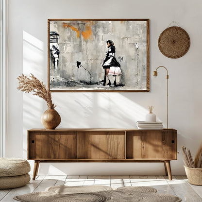 This captivating piece blends the raw essence of urban landscapes with a touch of human warmth. The for Sitting Area