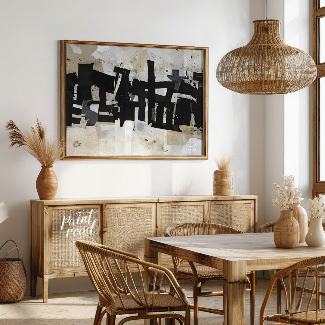 """Urban Fragment"" captures the raw, textural essence of a city's layered history. The composition… for dining room