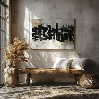 """Urban Fragment"" captures the raw, textural essence of a city's layered history. The composition… for entryway