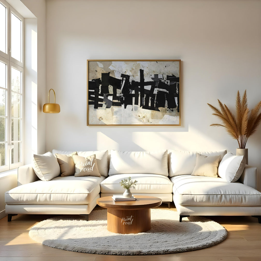 """Urban Fragment"" captures the raw, textural essence of a city's layered history. The composition… for living room