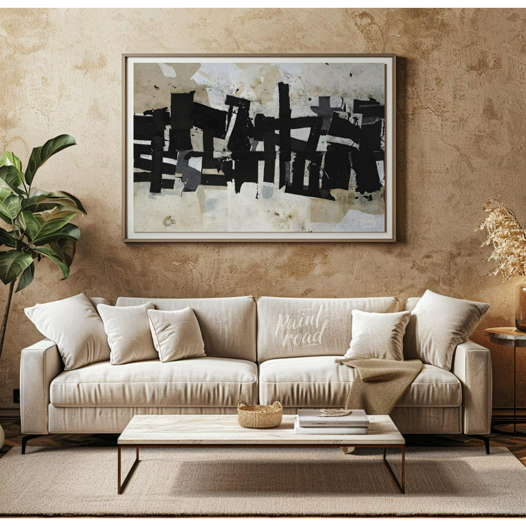 """Urban Fragment"" captures the raw, textural essence of a city's layered history. The composition… for living room