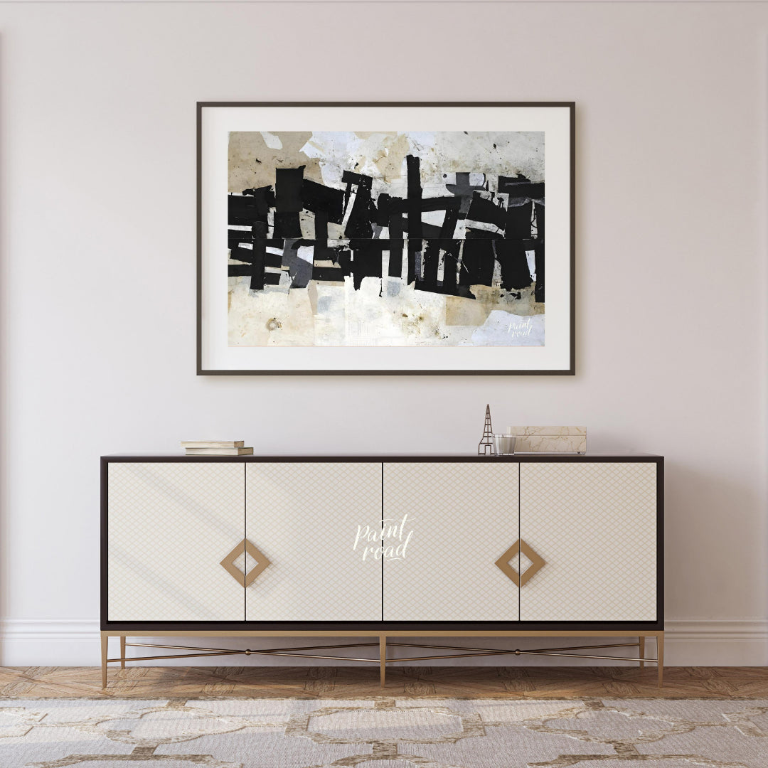 """Urban Fragment"" captures the raw, textural essence of a city's layered history. The composition… for living room