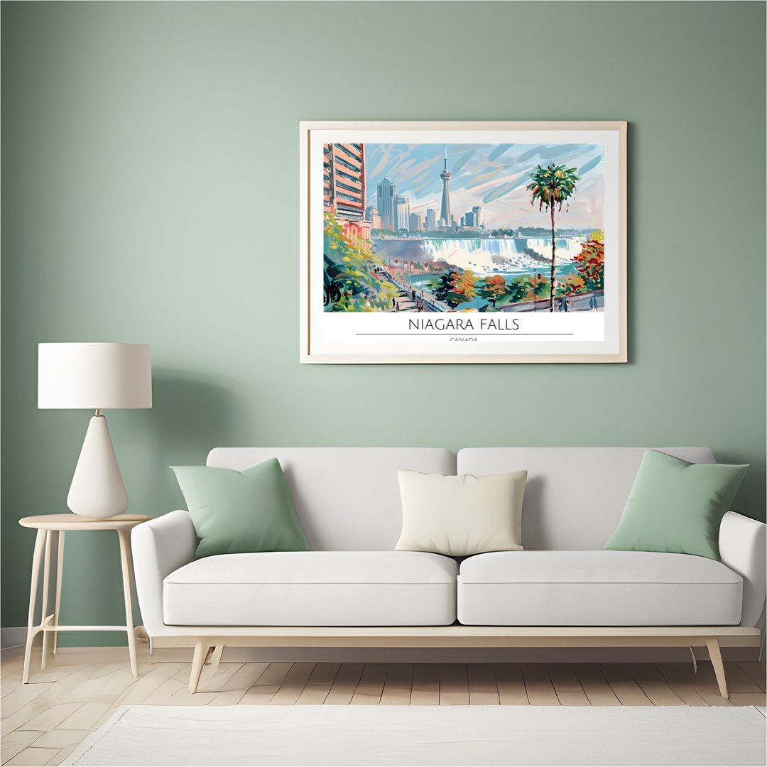Experience the vibrant fusion of urban architecture and natural beauty with this stunning artwork. for Hall
