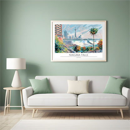 Experience the vibrant fusion of urban architecture and natural beauty with this stunning artwork. for Hall