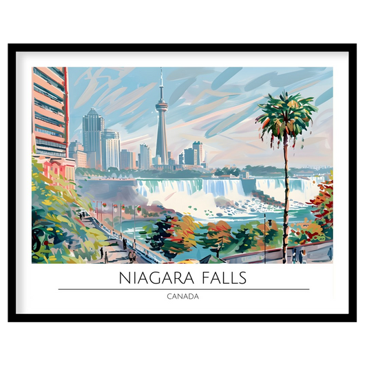 Experience the vibrant fusion of urban architecture and natural beauty with this stunning artwork. for studio