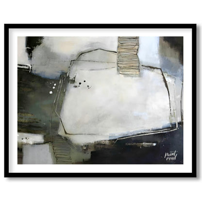 """Urban Scrawl"" presents a dynamic abstract composition with a raw, textural quality. The artwork… for abode