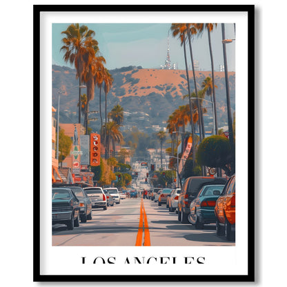 Capture the vibrant energy of Los Angeles with this stunning street scene art print. Featuring for decor