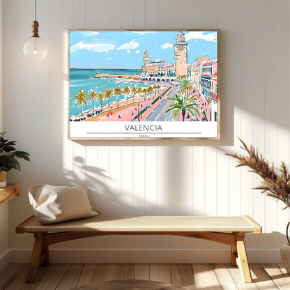 Capture the vibrant charm of Valencia with this exquisite illustration, showcasing its iconic for Hallway
