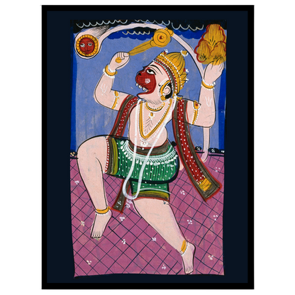 Celebrate the valor and devotion of Lord Hanuman with this vibrant Phad artwork, beautifully for kitchen