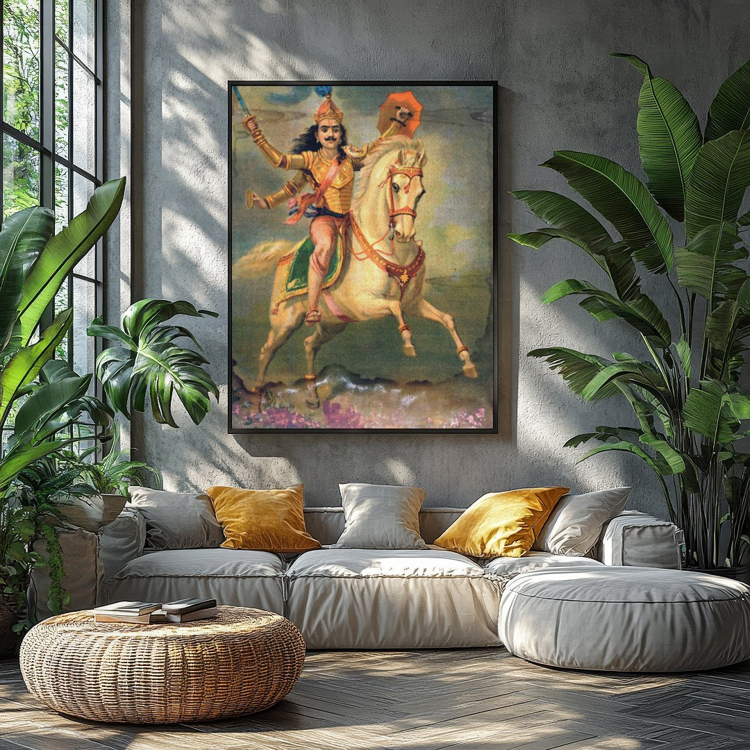 Experience the grandeur of a bygone era with this exquisite vintage artwork featuring a gallant for Balcony