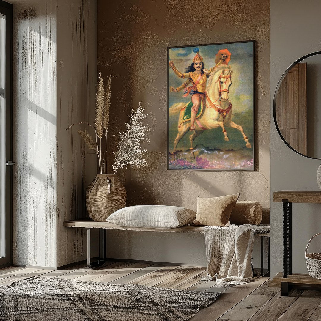 Experience the grandeur of a bygone era with this exquisite vintage artwork featuring a gallant for haven