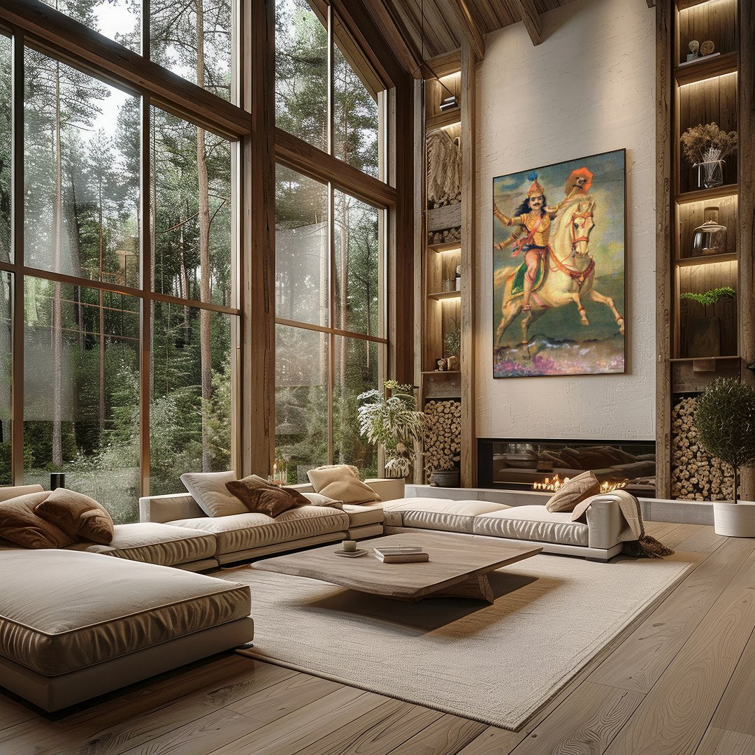 Experience the grandeur of a bygone era with this exquisite vintage artwork featuring a gallant for Living Room