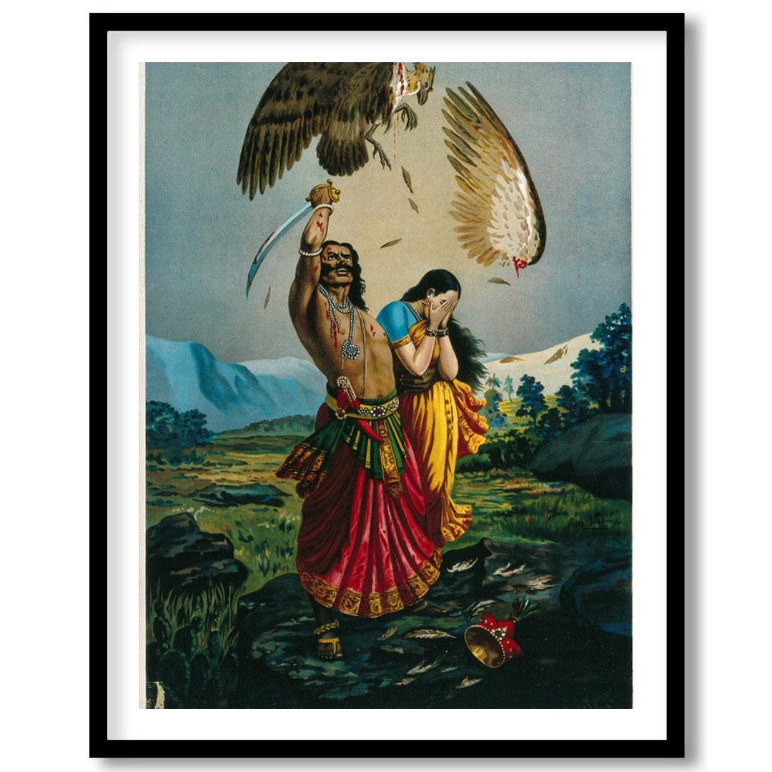 This captivating piece of art illustrates a dramatic scene of a warrior raising a sword for kitchen