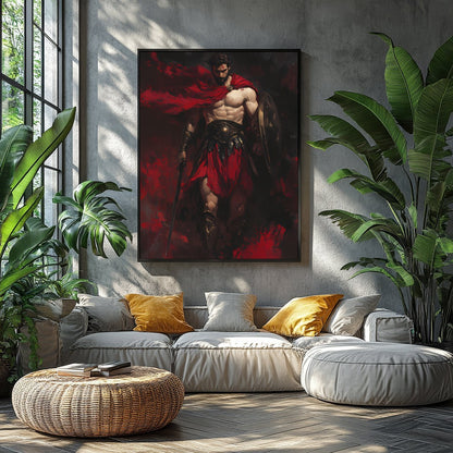 Immerse yourself in the dramatic prowess of the Crimson Warrior, a strikingly vivid portrayal of for Balcony