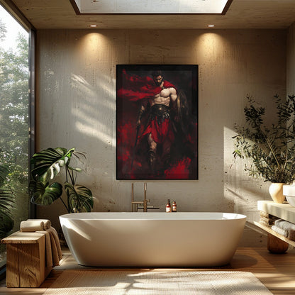 Immerse yourself in the dramatic prowess of the Crimson Warrior, a strikingly vivid portrayal of for Bathroom